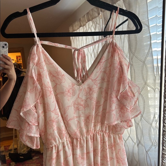 Lush Pink Floral Ruffle Dress - Picture 5 of 5
